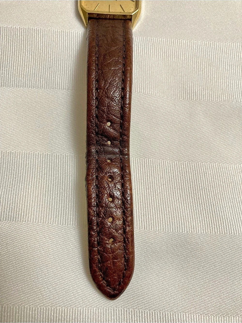 Seiko Quartz Gold-Tone Brown Leather Watch - Picture 7 of 8